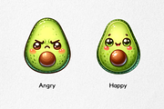 Cute Avocado Face Expressions, a Food Illustration by jvxvxnism (Thumbnail 5 of 11)