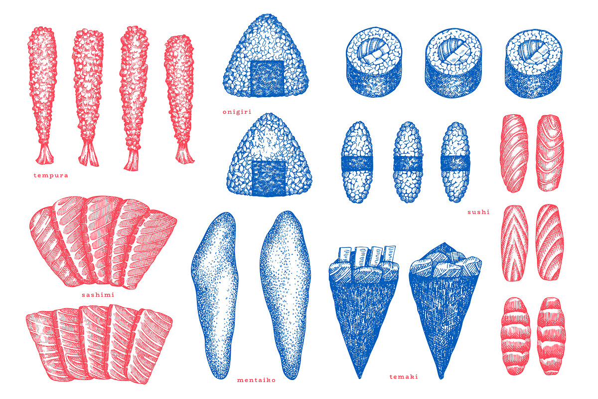 Japanese Cuisine Vector Collection, a Food Illustration by Lubov Illustrations Shop (Photo 2 of 7)