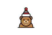 Christmas Bear Festive Icon, a Branding & Logo Template by Vectorium Studio (Thumbnail 1 of 2)