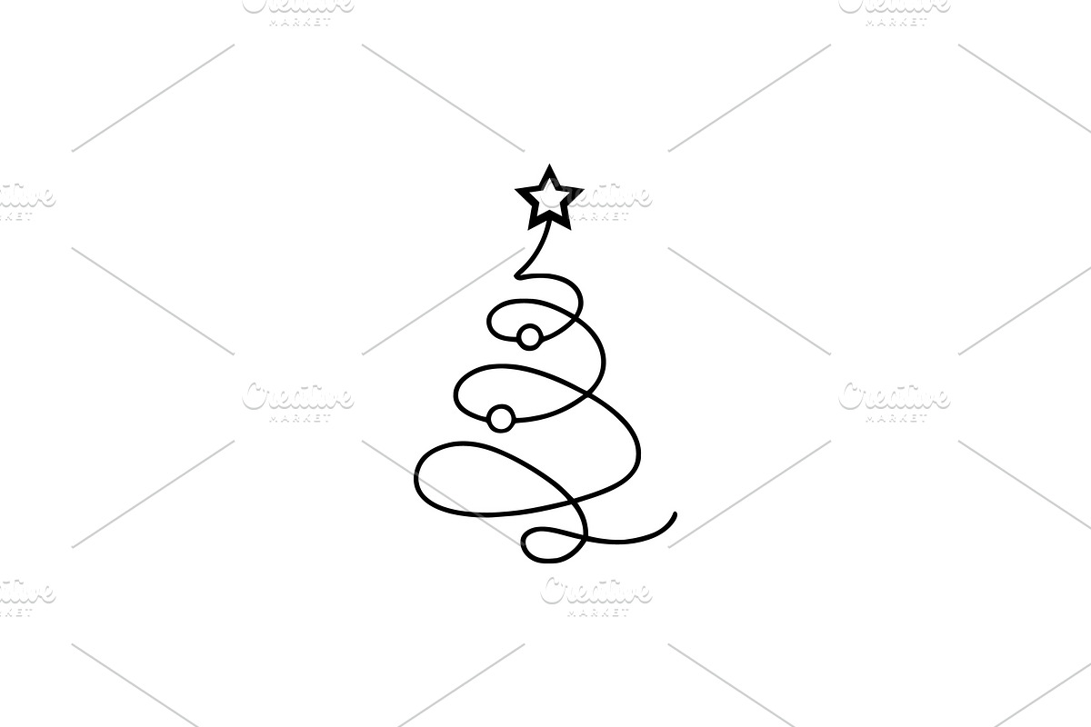 Spiral Star Ornament Christmas Tree, a Branding & Logo Template by Vectorium Studio (Photo 1 of 2)