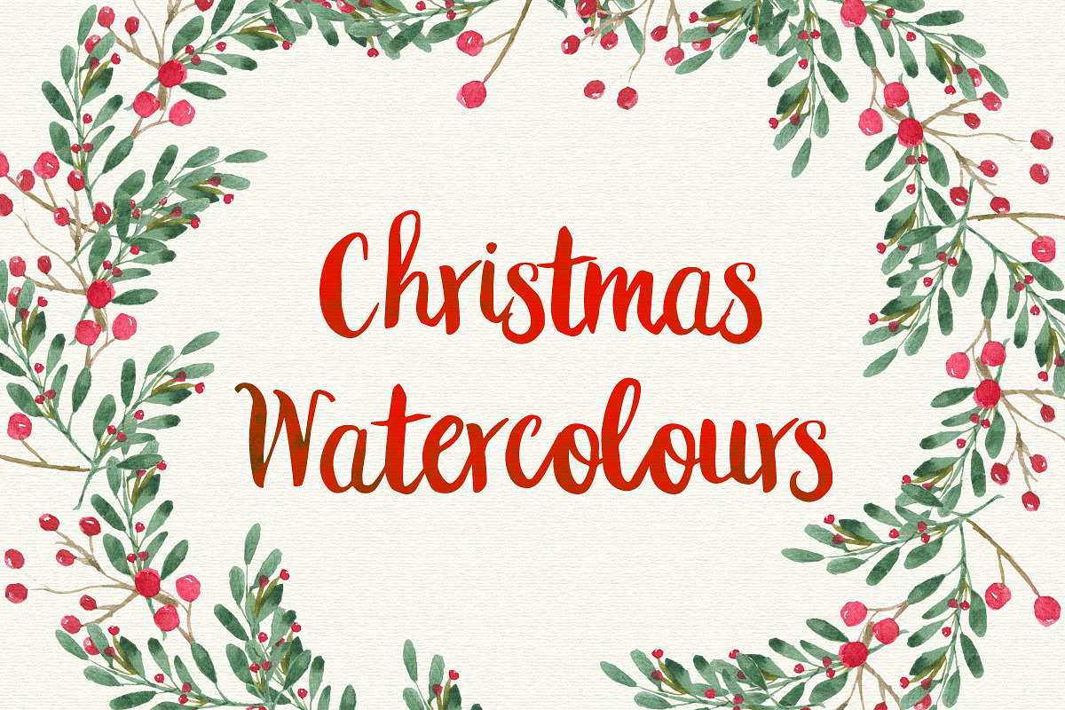 Christmas Watercolour Designs, a Texture Illustration by Wild Ones (Photo 1 of 8)
