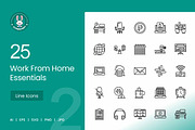 Work From Home Essentials Icons, an Icon by IconBunny (Thumbnail 1 of 2)