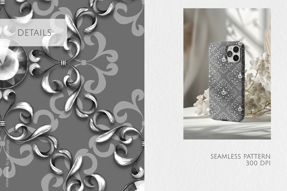 Diamond Damask Seamless Pattern, a Pattern Graphic by Gribanessa (Photo 3 of 3)