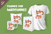 Cute Cartoon Squirrel. T-Shirt, PNG, an Animal Illustration by KENO Mascots (Thumbnail 5 of 5)