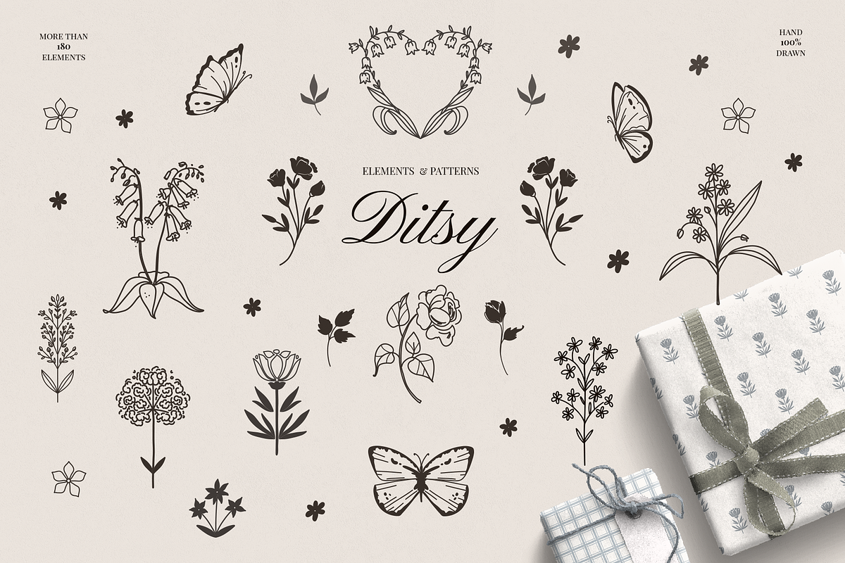 Vintage ditsy art & Floral patterns, a Decorative Illustration by Summer Nightingale Art (Photo 1 of 19)