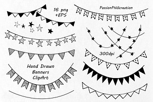 Hand Drawn Banners Clipart