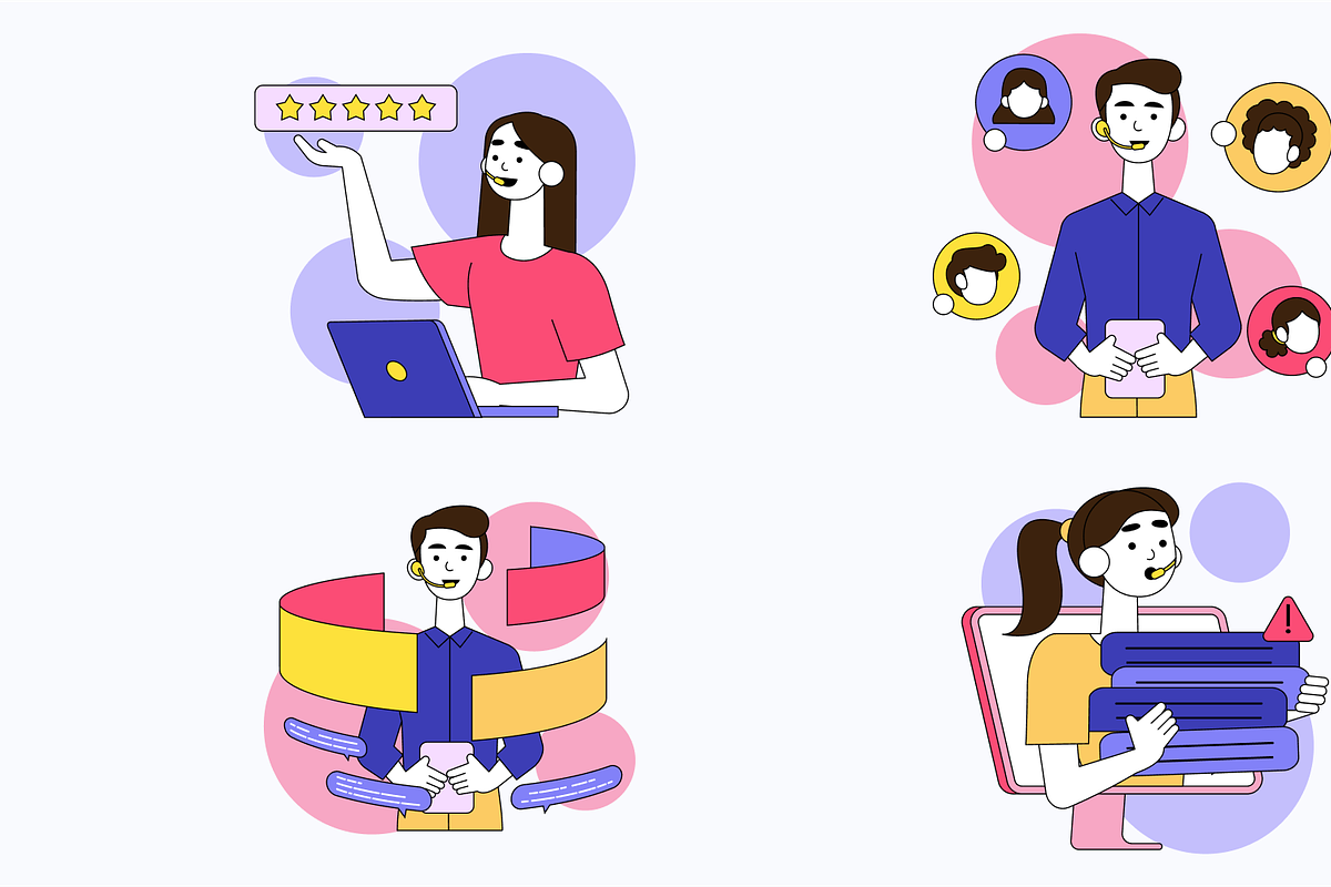 14 Customer Support illustrations, an Object Graphic by Premast (Photo 3 of 6)
