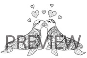 35 Valentine's coloring, an Animal Illustration by Somjai King (Thumbnail 36 of 36)