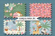 Safari Easter Clipart & paper set, an Animal Illustration by Poppymoondesign (Thumbnail 4 of 5)