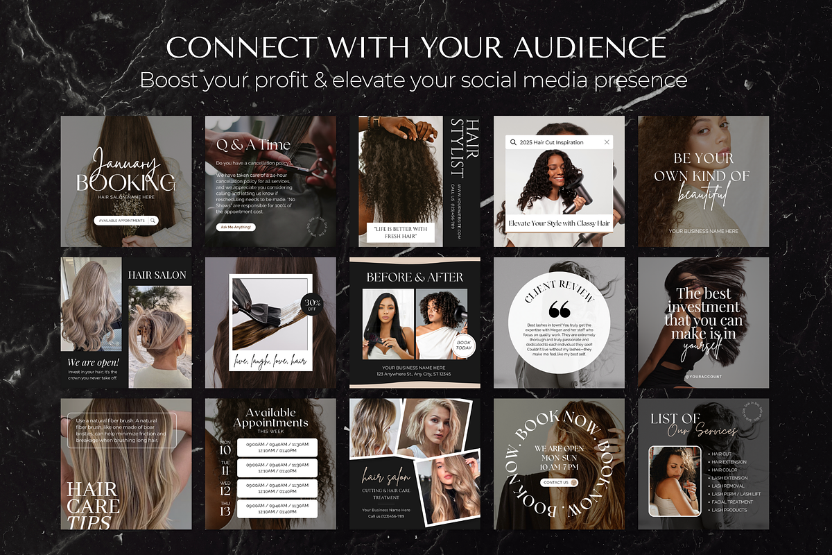 Hair Instagram Post Template, a Social Media Template by ShopRShop (Photo 3 of 10)