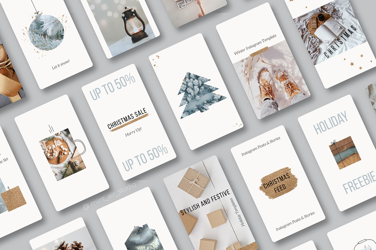Instagram Post & Stories. CHRISTMAS, a Social Media Template by Mint Air Studio (Photo 5 of 9)