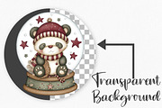 Watercolor Cute Christmas Panda, an Illustration by Canvas Craft (Thumbnail 2 of 7)