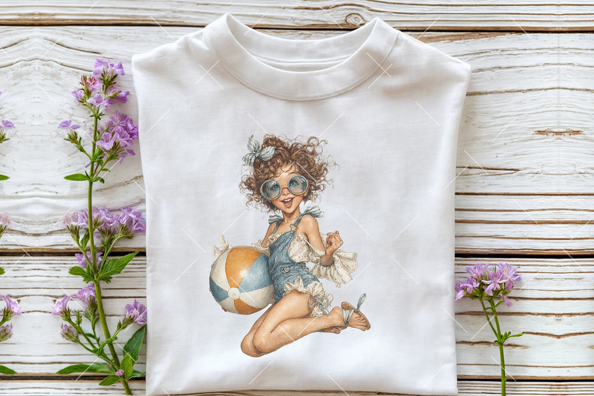 Whimsical Summer Girl Clipart, an Illustration by OK Design (Photo 6 of 6)