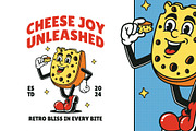 Retro Cheese Mascot Illustration, a Food Illustration by Decoconio Design (Thumbnail 1 of 3)
