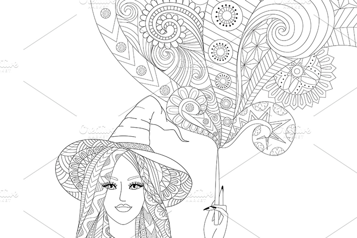 10 witches Halloween theme, an Illustration by Somjai King (Photo 10 of 11)