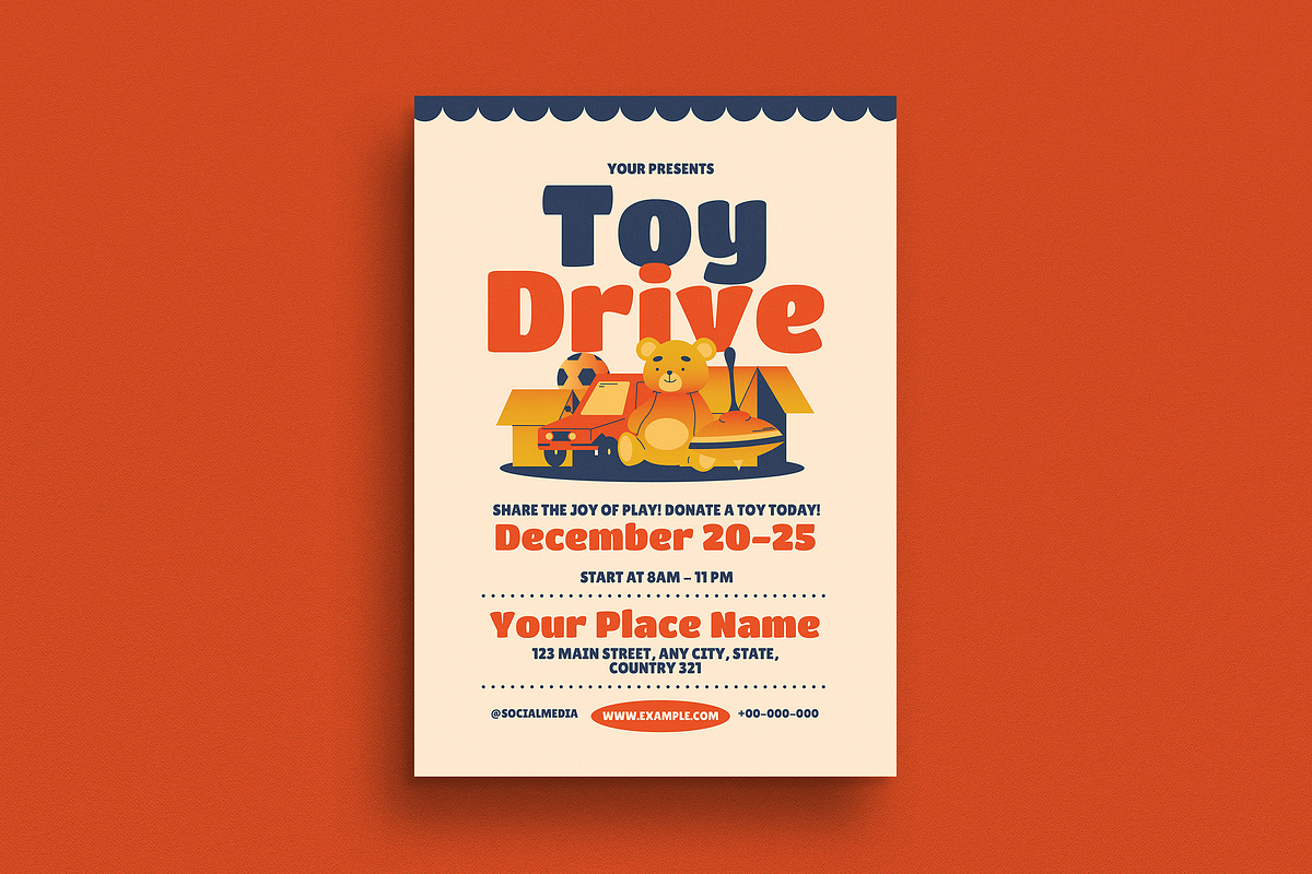 Retro Toy Drive Event Flyer, a Flyer Template by Guuver (Photo 1 of 3)