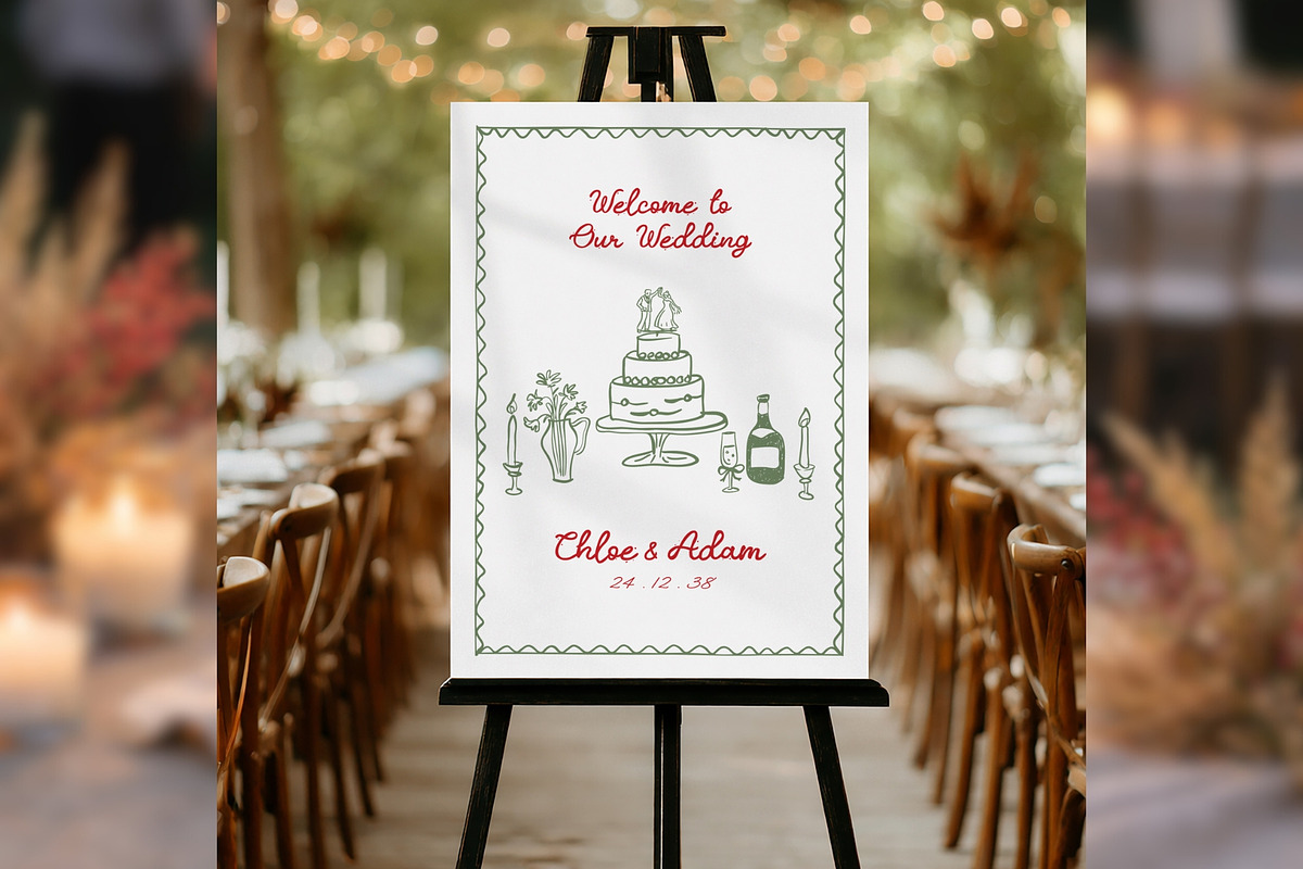 Wedding Welcome Sign Canva bd003, a Poster Template by TyphoonStudio (Photo 7 of 9)
