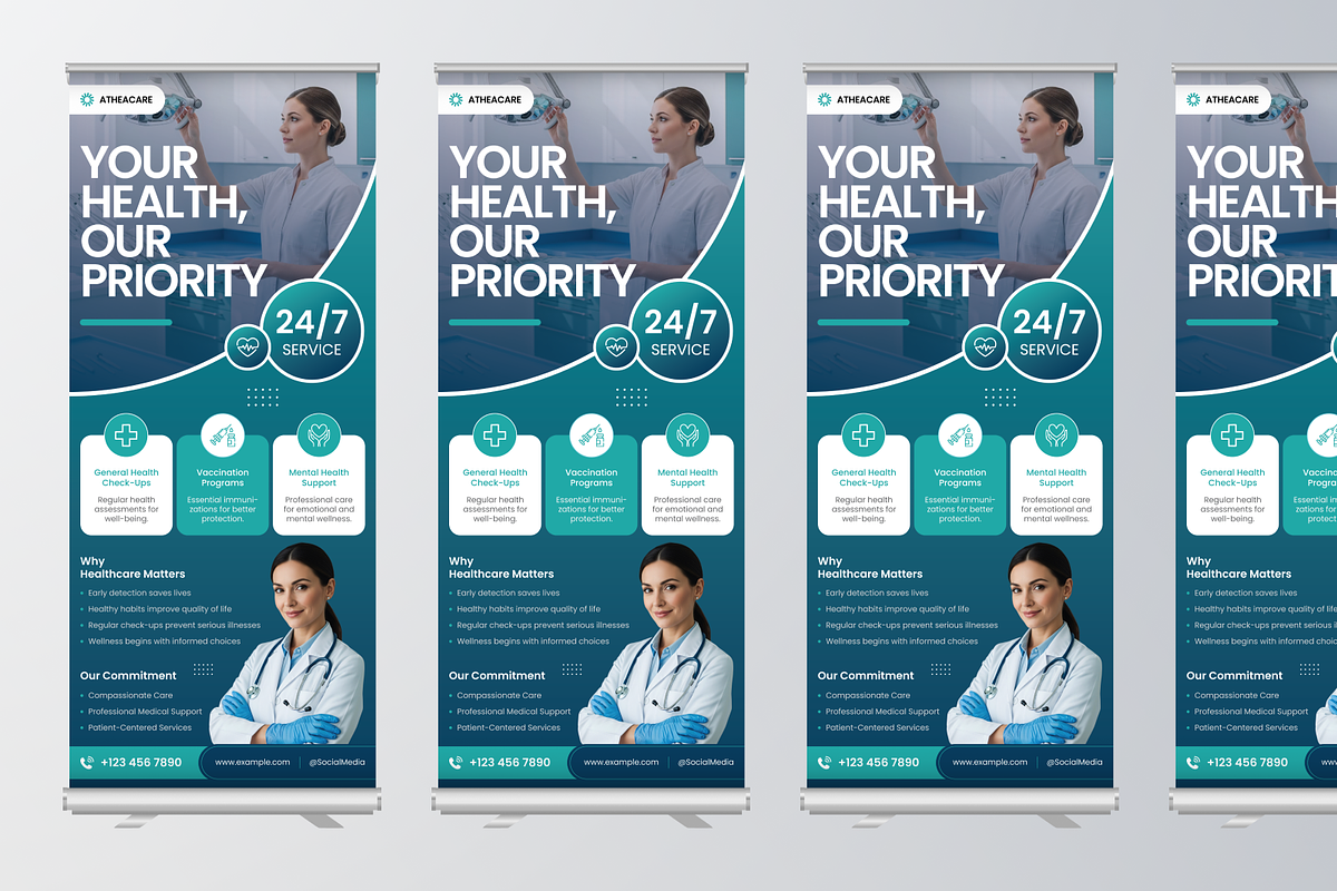 Healthcare Campaign Roll Up Banner, a Poster Template by Annora Studio (Photo 4 of 6)