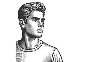 Stylish Muscular Man sketch vector, a Person Illustration by AlexArt