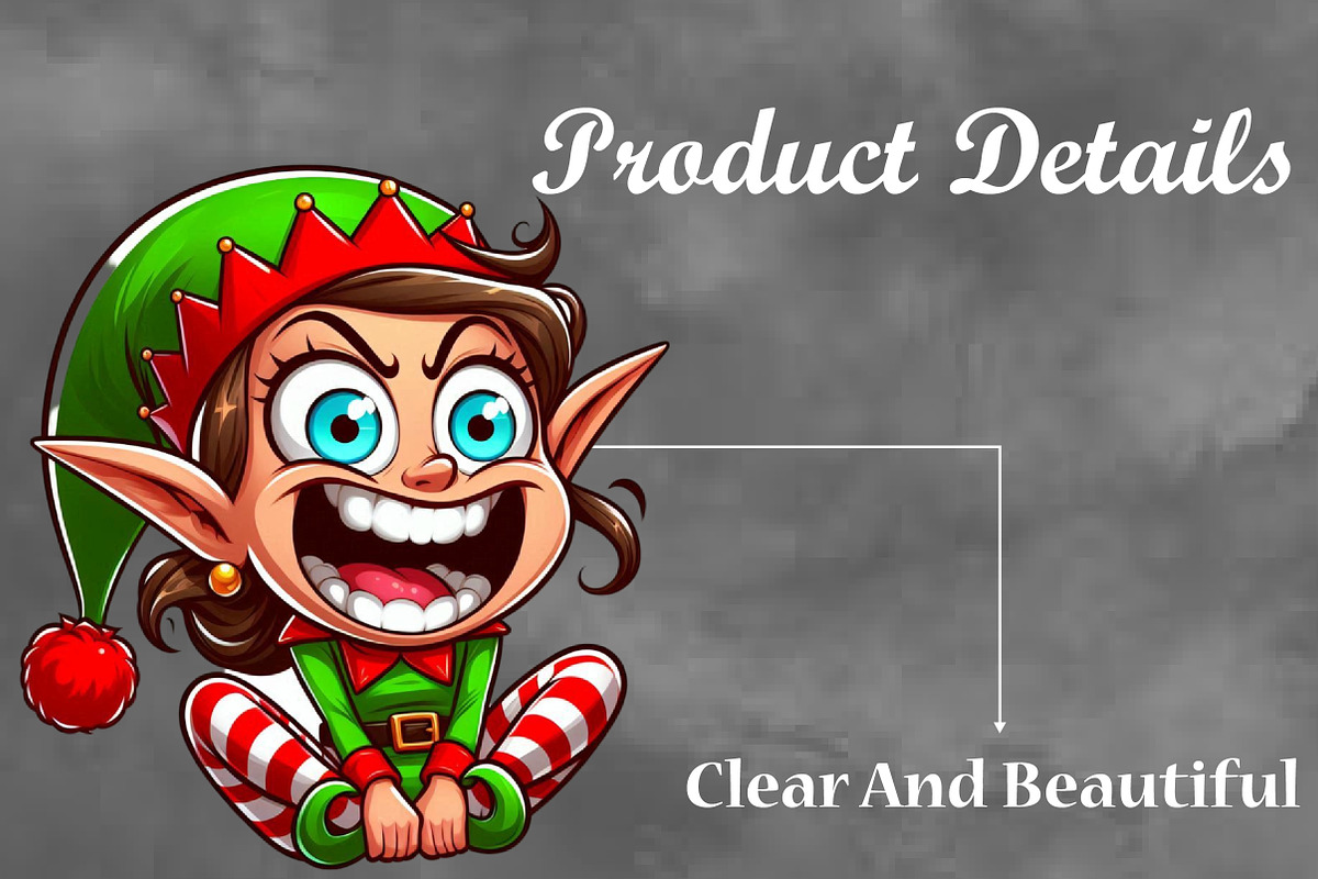 Christmas Crazy Elf PNG Clipart, a Seasonal Illustration by Craft Nest (Photo 3 of 5)