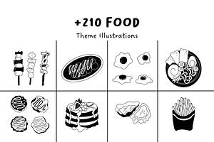 210+ Hand-Drawn Food Illustrations, a Food Illustration by The Journey Atelier