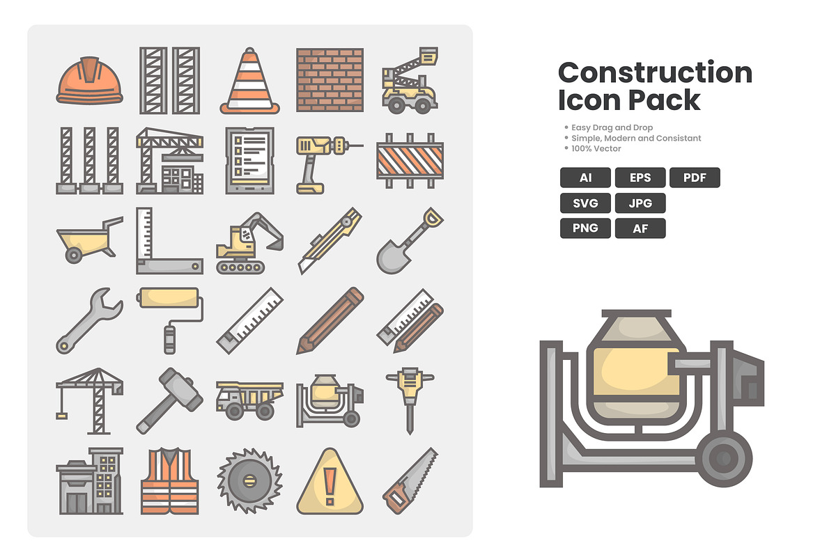 Construction Icon Pack, a Duotone Icon by erifqizeicon (Photo 3 of 3)