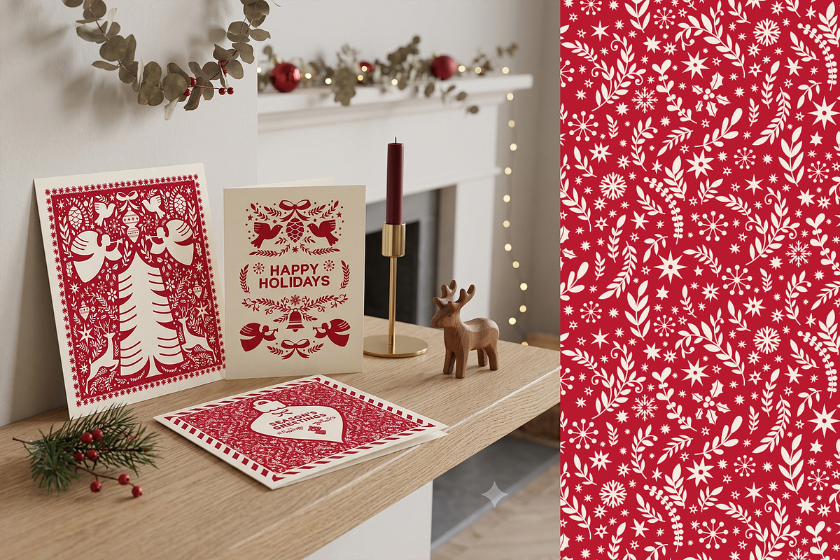 Folk Christmas Seamless Patterns, a Pattern Graphic by Sonulkaster (Photo 9 of 11)