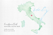 Watercolor Map of Italy, a Graphic by Beloved Paper (Thumbnail 1 of 6)