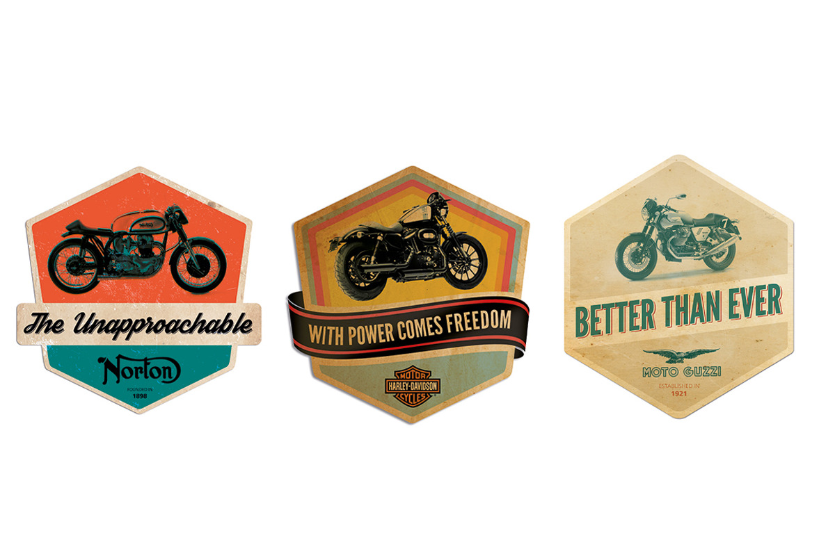 retro motorcycle badges preview 4