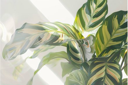 Calathea plant thrives in brightly, an Architecture Photo by Lermont51