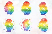 Mother & Child Watercolor Clipart, an Illustration by RobertsArt (Thumbnail 2 of 7)