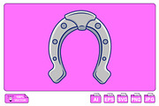 Horse Shoe Cartoon Vector Icons, an Object Illustration by Artstorystudio (Thumbnail 1 of 3)