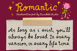 Romantic script handwritten font