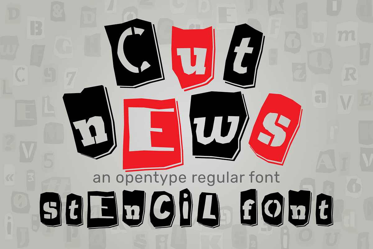 Cut News Stencil Black regular font, a Blackletter Font by Zimages (Photo 1 of 7)