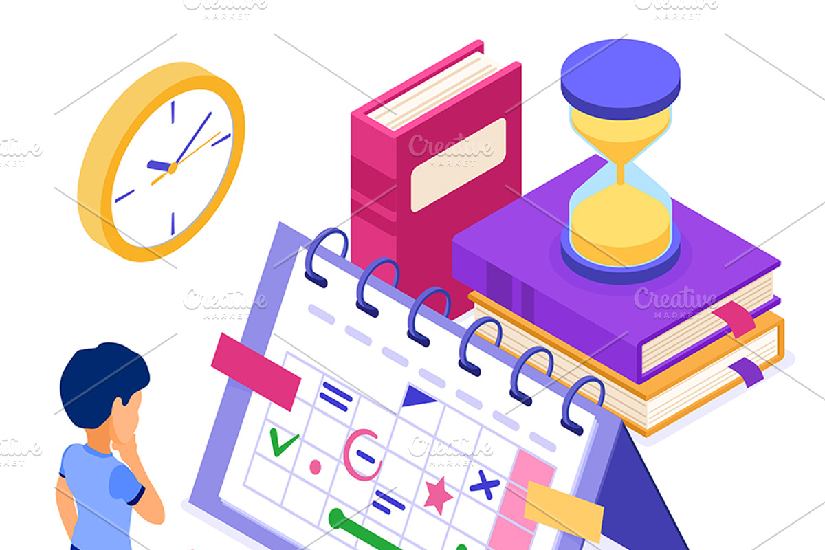Planning Schedule or Time Management, an Education Illustration by TAlex (Photo 3 of 6)
