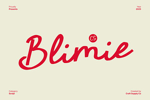 CS Blimie – Handwritten Script Font, a Script Font by Craft Supply Co.