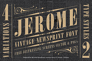 Jerome Vintage Typeface, a Serif Font by K Randall Wilcox (Thumbnail 1 of 5)