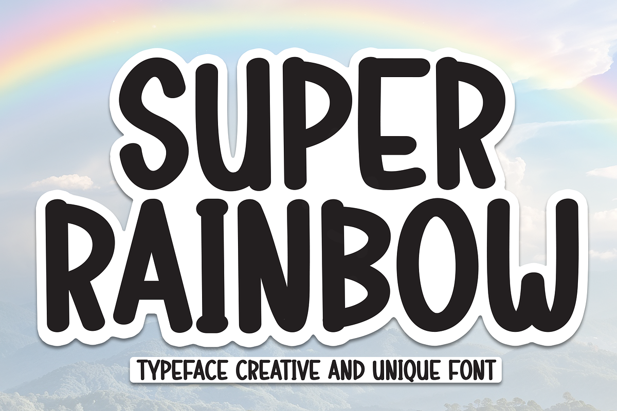 Super Rainbow | Script Font, a Script Font by Scratchones (Photo 1 of 8)