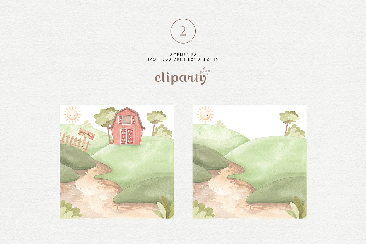 Farm Animals - Watercolor Clipart, an Animal Illustration by Gau Silva Studio (Photo 5 of 8)