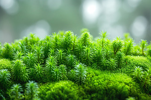 Lush green moss covering the forest floor, creating a vibrant and serene atmosp, a Background Photo by ImageMir