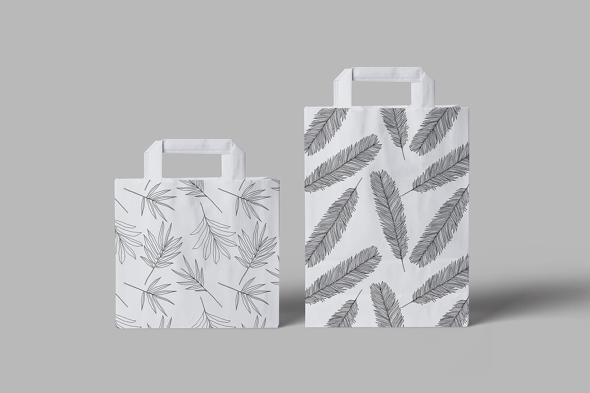 Line Art Tropical Leaves Clipart., an Illustration by ElenKoss (Photo 8 of 13)