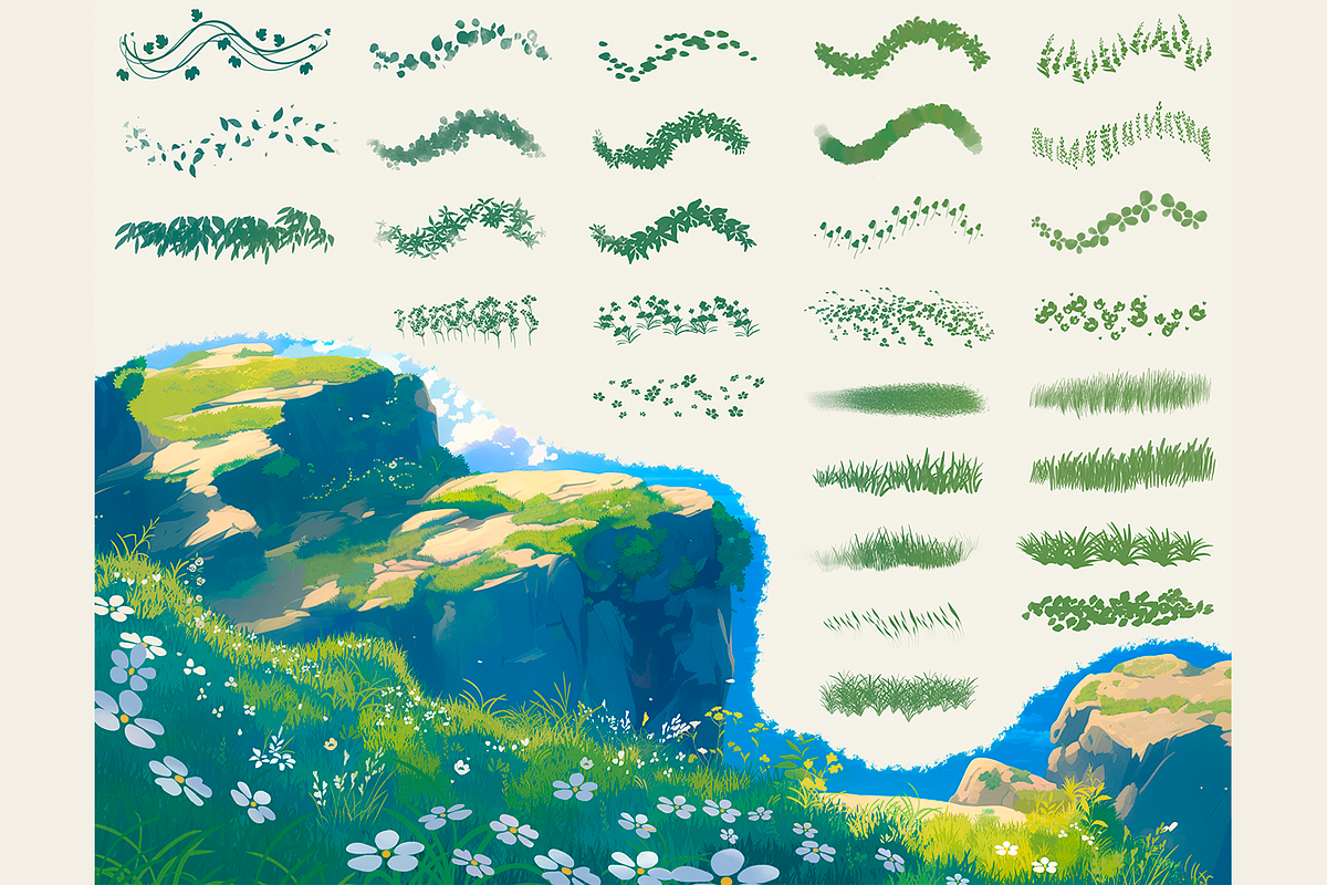 Ghibli Style Brushes for Procreate, a Brush Add-On by Disyukov (Photo 4 of 8)