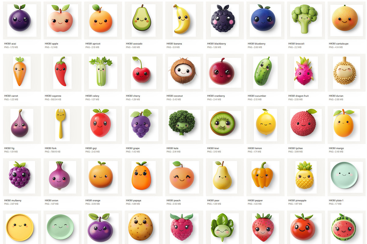 Healthy Kawaii Realistic PNG Objects, an Object Graphic by Iconogenic (Photo 2 of 7)
