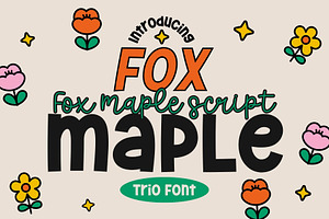 Fox Maple Trio Font, a Handwritten Font by Fox7 By Rattana