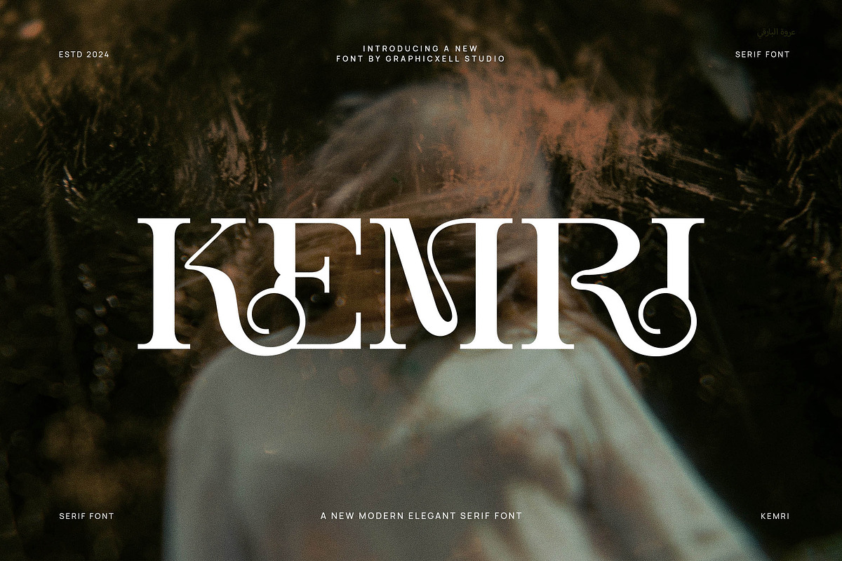 Kemri Stylish Serif Font, a Serif Font by Graphicxell (Photo 1 of 8)