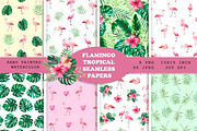 Flamingo Tropical Seamless Patterns, a Pattern Graphic by PatternPalette (Thumbnail 1 of 12)