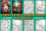 80 Stress Relief Adult Coloring Page, a Person Illustration by Design Station (Thumbnail 1 of 4)