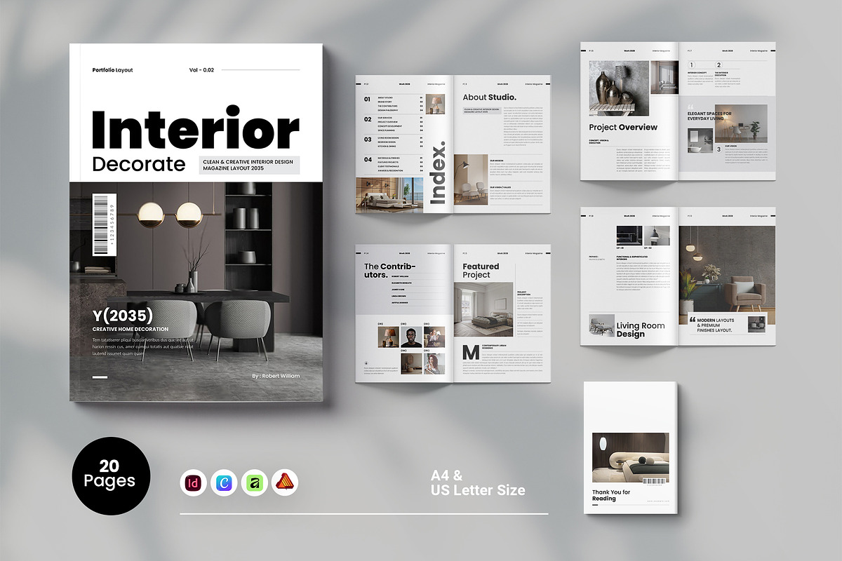 Interior Design Magazine Template, a Magazine Template by Spark_Creative (Photo 1 of 12)