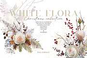 White Flora - Christmas clipart, a Decorative Illustration by Vasmila (Thumbnail 1 of 15)