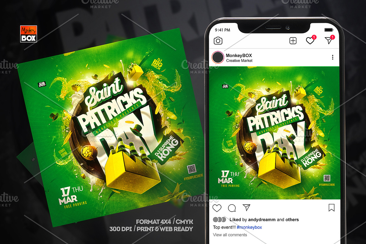Flyer Saint Patricks Day Template, a Flyer Template by MonkeyBOX (Photo 2 of 3)